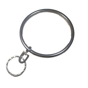 Large Silver Tone Circle Keychain